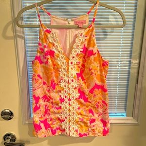 Lilly Pulitzer tank, size 4, pink and yellow design